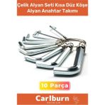 Özel Üretim Tamir Usta Çırak Bozuk Vida 10 Parça Çelik Alyan Seti Kısa Düz Köşe Alyan Anahtar Takımı