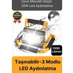 Özel Üretim Taşınabilir 3 Modlu 6500K Renk Sıcaklığı 20W Led 1300 Lümen Ayaklı Projektör Aydınlatma