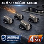 Özel Üretim Universal Teka, Franke, Miele Uyumlu Ankastre Ocak Fırın Düğmesi 4'lü Set - tkm1