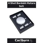Özel Üretim Uzun Süre Soğuk Tutan Kahve Çelik Kutulu 1 Matara 4 Shot Bardak Hediye Seti