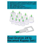 Özel Üretim Yüksek Kaliteli Selülit Çatlak Giderici Vakumlu 24'lü Hacamat Kupası Seti