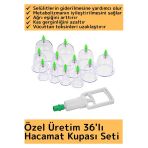 Özel Üretim Yüksek Kaliteli Selülit Çatlak Giderici Vakumlu 36'lı Hacamat Kupası Seti