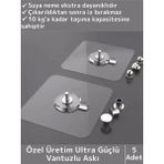 Özel Üretim Yüksek Kaliteli Suya Neme Ekstra Dayanıklı Montajsız Ultra Güçlü Vantuzlu Askı 5 Adet