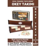 Özel Uzun Ömürlü Dayanıklı Aile Ev Arkadaş Kahve Cafe Oyun Plastik Oval Koyu Renk 101 Okey Takımı