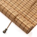 Özelleştirilebilir Retro Bambu Stor Perde - Pencere ve Kapılar için %90 Gölgelendirme Karartma Perdeleri, Doğal Roma Tonları, Şık Bölmeli Kapı Kapağı (135 x 140 cm)