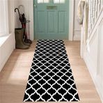 Özelleştirilebilir Siyah Beyaz Geometrik Yolluk Kilimler Kaymaz Yıkanabilir Halılar Koridor Mutfak Oturma Odası Banyo Çamaşır Genişliği 50 140 cm Uzunluk 50x800 cm