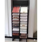 Özelleştirilebilir Yer Karosu Teşhir Standı, 24 Kart Yuvası, Seramik Fayans ve Ahşap Tuğla için Örnek Tutucu (70 x 35 cm)