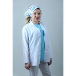 Özelsa Kadın Klasik Yaka Kısa Doktor Önlük, Doktor Ceket, Hemşire, Eczacı, Öğretmen, Laborant Önlüğü - Beyaz - XL