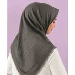 Özense Flamlı Pamuklu Terletmeyen 4 Mevsim Kullanılabilir 100X100 cm Gri Renkli Yazma Eşarp - 01-Gri - 100 x 100 cm