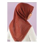 ÖZENSE Flamlı Pamuklu Terletmeyen 4 Mevsim Kullanılabilir 100x100 cm Kiremit Renkli Eşarp