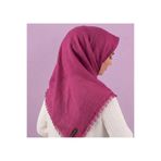 ÖZENSE Flamlı Pamuklu Terletmeyen 4 Mevsim Kullanılabilir 100x100 cm Koyu Pembe Renkli Yazma Eşarp