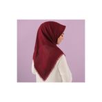 ÖZENSE Flamlı Terletmeyen 4 Mevsim Kullanılabilir Pamuklu Bordo Renkli 100x100 Cm Yazma Eşarp