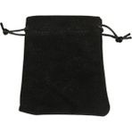 ÖZER KUTU Süet & Kadife Duble Kese Siyah 10 Adet 9x12 cm Takı, Altın Kesesi (ipli & Büzgülü)