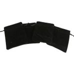 ÖZER KUTU Süet & Kadife Duble Kese Siyah 25 Adet 9x12 cm Takı, Altın Kesesi (ipli & Büzgülü)