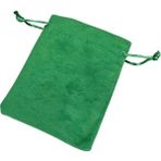 ÖZER KUTU Süet& Kadife Duble Kese Yeşil 10 Adet 9x12 cm Takı, Altın Kesesi (ipli & Büzgülü)