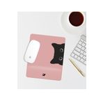Özer Store Pembe Kedi Çizimli Bilek Destekli Dikdörtgen Mouse Pad Mouse Altlığı