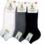 Özeren Bambu Erkek Patik Çorabı Dikişsiz 12 Çift 0025 gri