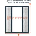 Özfırat Pvc Yapı Plise Pileli Sürgülü Sineklik Dubble [EN200 x Boy 220CM] Akordiyon Kayar Kapı - Sineklik (Pimapen | Ahşap | Çelik | Demir Kapı Sinekliği - Antrasit - 200 x 220