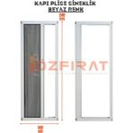 Özfırat Pvc Yapı Plise Pileli Sürgülü Sineklik Dubble[EN140 x Boy 240CM] Akordiyon Kayar Kapı - Sineklik (Pimapen | Ahşap | Çelik | Demir Kapı Sinekliği - Beyaz - 140 x 240 cm