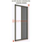 Özfırat Pvc Yapı Plise Pileli Sürgülü Sineklik Dubble[EN140 x Boy 240CM] Akordiyon Kayar Kapı - Sineklik (Pimapen | Ahşap | Çelik | Demir Kapı Sinekliği - Vizon - 140 x 240 cm