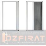 Özfırat Pvc Yapı Plise Pileli Sürgülü Sineklik [EN70 x Boy 140CM] Akordiyon Kayar Kapı - Sineklik (Pimapen | Ahşap | Çelik | Demir Pencere Sinekliği - 70 x 140 - Beyaz