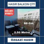 Özgazi 60 Cm x 2,50 Metre Doğal Kamış Hasır Balkon Çiti Bahçe Çiti Dekorasyon