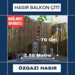 Özgazi 70 Cm x 2,50 Metre Doğal Kamış Çit Hasır Balkon Çiti Bahçe Çiti Dekorasyon
