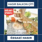 Özgazi 70 Cm x 6 Metre Doğal Kamış Hasır Balkon Çiti Bambu Çit Bahçe Çiti Dekorasyon