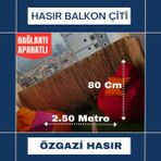 Özgazi 80 Cm x 2,50 Metre Doğal Kamış Hasır Balkon Çiti Bahçe Çiti