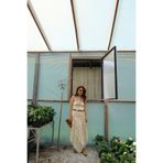 Özge Özgenç Güpür Detaylı Saten Bluz Etek Takım