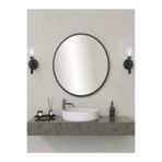 ÖZGLASSİNG Siyah Dekoratif 58CM Yuvarlak Ayna Antre Koridor Duvar Aynası Salon Banyo Wc Ofis Aynası