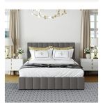 Özgök Tarım Hsn Çift Kişilik Sandıklı Baza Başlık Seti Renk Seçenekli (Yatak Dahil Değildir) - Gri - 140 x 200 cm