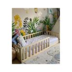 Özgök Tarım Unisex Montessori Bebek Ve Çocuk Karyolası Doğal Ahşap Yatak N.ayaksız 120X200 Teşhir