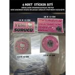 Özgül Reklam 🌈 Acemi Sürücü Sticker / Yeni Sürücü Sticker Seti 4 Adet / Motor Sticker / Araç Sticker - Çok Renkli - Tek Ebat