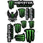 Özgül Reklam Monster Ekipman Kask Motorsiklet Grenaj Oto Bisiklet Sticker Seti - Yeşil - Tek Ebat