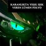 Özgül Reklam Şeytan Göz Sticker – Karanlıkta Yeşil Işık Veren Parlayan Kedi Gözü Etiketi | Lümen Folyo (1 Çift) - Tek Ebat