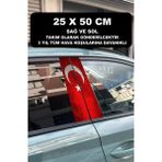 Özgül Reklam Türk Bayrağı Araç Kapı Direk Kaplama 50X25 cm 2 Adet / Dijital Baskı / Araba Kapı Direk Kaplama - Çok Renkli - Tek Ebat