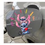 Özgül Reklam Yakıt Kapağı Için Stitch Karakter Sticker / Tatlı Araba Stickerı / Motor Sticker - Pembe - Tek Ebat