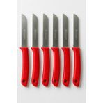 Özgün Kitchen Home 6'lı Orijinal Solingen Tırtıklı Meyve ve Sebze Bıçak Seti - Kırmızı