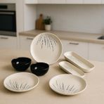 Özgün Kitchen Home Seramık 3 Kısılık Pamuk Çiçeği 7 Parca Seramık Yılbası Hedıyelık Kahvaltı Takımı - PAMUK ÇİÇEĞİ DESENLİ