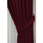 Özgün Perde (15643) Soft Kumaş Fon Perde Sık Pileli Bordo Perde Bordo 90 x 270