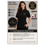 özgün üniforma Kısa Kol Kadın Aşçı Ceketi – Gizli Çıtçıt Kapamalı, Şık Slim Fit Şef Üniforması, Terletmez