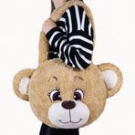 Özgüner Ayıcık Kafalı Peluş Omuz Çanta – Yumuşak ve Sevimli Peluş Kumaş Kız Çocuk & Genç Kızlar İçin Günlük Kullanım ve Hediye (açık kahverengi, Büyük)