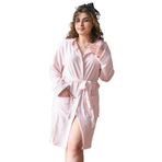 Özgüner Kadın Peluş Sabahlık – Yumuşak ve Kalın Kışlık Bornoz – Cepli, Kuşaklı, Kapüşonlu Tasarım – Ev Rahatlığı İçin Sıcak Tutan Ev Giyim (açık pembe, standart)