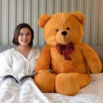Özgüner Oyuncak 160 cm Dev Pelüş Ayı, Papyonlu ve Sevimli Büyük Boy Ayıcık, Yumuşak Sarılmalık, Sevgiliye Hediye