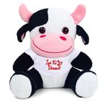 Özgüner Oyuncak 20-25 cm Figürlü Pelüş Ayıcık, 20 cm Teddy Bear,Sevgiliye Hediye,Plush Toys,Ofis Hediyesi,İyi ki Varsın,Tişörtlü,Ayıcık,Maymun,Eşek,Civciv,İnek (İnek)