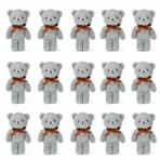 Özgüner Oyuncak Mini Peluş Ayıcık 15'li Set 15 cm - Yumuşak Peluş Ayı Oyuncak - Hediyelik Mini Ayıcık Seti (Gri)