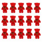 Özgüner Oyuncak Mini Peluş Ayıcık 15'li Set 15 cm - Yumuşak Peluş Ayı Oyuncak - Hediyelik Mini Ayıcık Seti (Kırmızı)