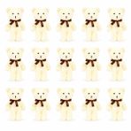Özgüner Oyuncak Mini Peluş Ayıcık 15'li Set 15 cm - Yumuşak Peluş Ayı Oyuncak - Hediyelik Mini Ayıcık Seti (Krem)