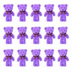 Özgüner Oyuncak Mini Peluş Ayıcık 15'li Set 15 cm - Yumuşak Peluş Ayı Oyuncak - Hediyelik Mini Ayıcık Seti (Mor)